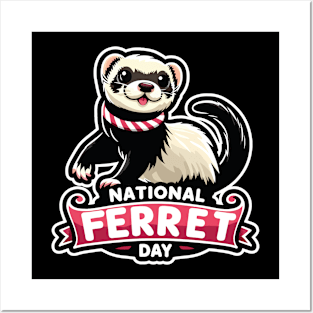 Happy National Ferret Day! (Cute Ferret Design) Posters and Art